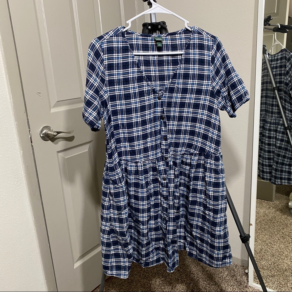 Blue plaid dress